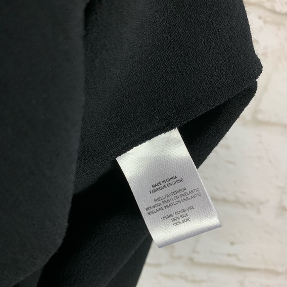 Theory Jillyn Silhouette Wool Silk Black Dress 4 - Picture 8 of 8